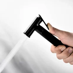 Kit Hygiène Douchette de WC / Bidet Encastré Noir Mat IMEX GENOVA RDG053/NG