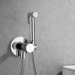 Kit Hygiène Douchette de WC / Bidet Encastré Chrome IMEX GENOVA RDG053