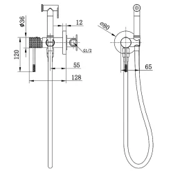 Kit Hygiène Douchette de WC / Bidet Encastré Or Rose IMEX GENOVA RDG053/ORC