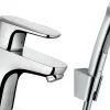 Kit robinet de bidet et douchette WC chromé Hansgrohe Ecos