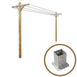 Kit étendoir à linge extérieur Séville + 2 supports à fixer