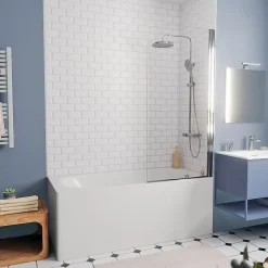 KOLO by Geberit 170x70 cm Ensemble baignoire Opal Plus universelle + Pare baignoire pivotant chrome + pieds (XWP1270000-SETP)