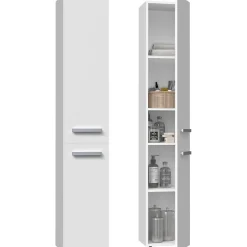 KOMMA - Meuble salle de bain 2 portes - 31x30x174 cm - Colonne rangement SDB