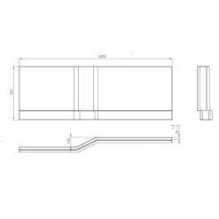 Laguna panneau de baignoire 160x56 cm acrylique positionnement droit, blanc (BEP1600P)