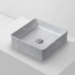 Lavabo à poser CORINTO IBI céramique 37,5x13x37,5 cm gris pietra