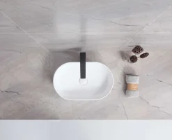 Lavabo à poser CORINTO OVALO céramique 49,5x13x31 cm blanc