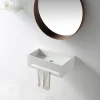 Lavabo à suspendre 60x40x20cm en fonte minérale avec porte-serviettes intégré - TWG02