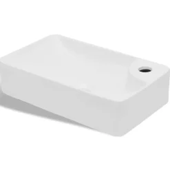 Lavabo à trou pour robinet céramique Blanc pour salle de bain