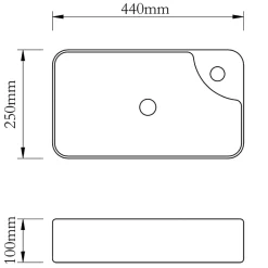Lavabo à trou pour robinet céramique Blanc pour salle de bain