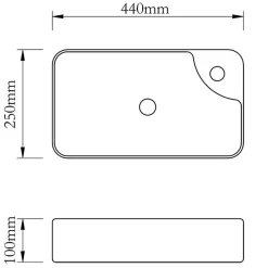 Lavabo à trou pour robinet céramique Blanc pour salle de bain