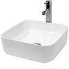 Lavabo carré ceramique vasque a poser salle de bain lave-mains blanc 390x390 cm