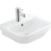 Lavabo 56cm mural céramique traditionnelle SANINDUSA Look 56x45 blanc (robinet et vidage non inclus)
