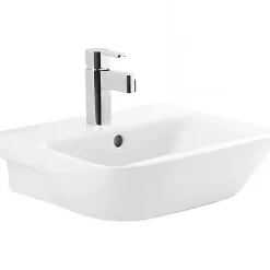 Lavabo 56cm mural céramique traditionnelle SANINDUSA Look 56x45 blanc (robinet et vidage non inclus)