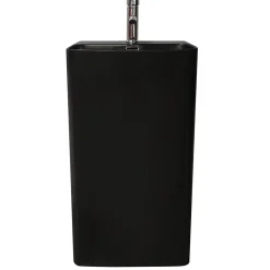 Lavabo colonne en céramique à poser, l.46 x H.85 x P.34 cm, noir, Homesight Elmo