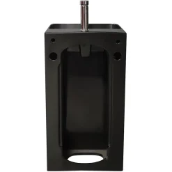 Lavabo colonne en céramique à poser, l.46 x H.85 x P.34 cm, noir, Homesight Elmo