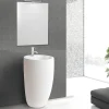 Lavabo colonne en céramique à poser, l.52 x H.85 cm, blanc, Homesight Icone