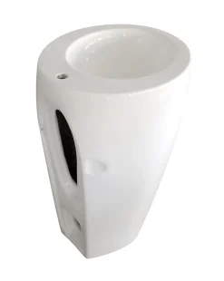 Lavabo colonne en céramique à poser, l.52 x H.85 cm, blanc, Homesight Icone