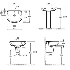 Lavabo céramique JACOB DELAFON Brive