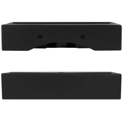 Lavabo céramique noir avec garniture de vidage lave-mains moderne 605x365 mm