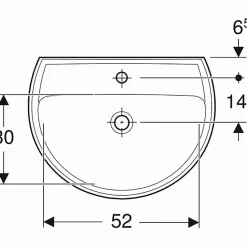 Lavabo céramique percé BASTIA 60 CM - GEBERIT - 00110500000