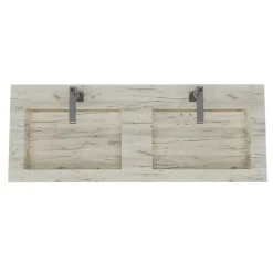 Lavabo De Salle De Bain Avec 2 Vasques 120 Cm En Hpl Effet Glace