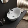 Lavabo De Salle De Bain En Céramique Blanche De Forme Ovale