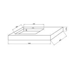 Lavabo De Salle De Bain Hpl 100Cm Avec Vasque À Gauche Effet Bois Chêne Miel