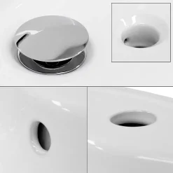 Lavabo en ceramique blanc vasque a poser rond Evier moderne toilette 460x155mm