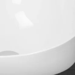 Lavabo en ceramique blanc vasque a poser rond Evier design moderne 400x400mm