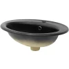 Lavabo en ceramique noir mat vasque encastre pour salle de bain 570x485x195 mm