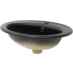 Lavabo en ceramique noir mat vasque encastre pour salle de bain 570x485x195 mm