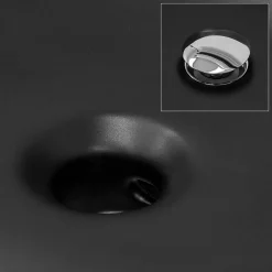 Lavabo en ceramique noir mat vasque encastre pour salle de bain 570x485x195 mm