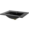 Lavabo en ceramique noir mat vasque encastrer pour salle de bain 615x470x175 mm