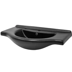 Lavabo en ceramique noir mat vasque encastre pour salle de bain 870x505x225 mm