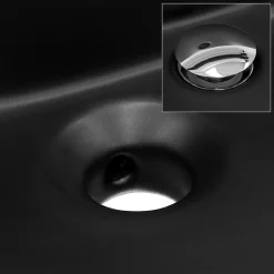 Lavabo en ceramique noir mat vasque encastre pour salle de bain 870x505x225 mm