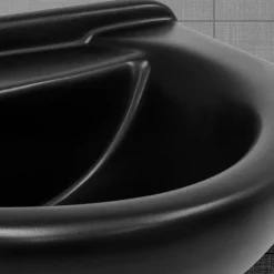 Lavabo en ceramique noir mat vasque encastre pour salle de bain 870x505x225 mm