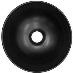 Lavabo en ceramique noir mat vasque a poser ronde pour salle de bain 280x150 mm