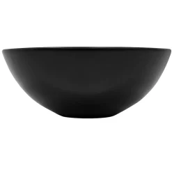 Lavabo en ceramique noir mat vasque a poser ronde pour salle de bain 280x150 mm