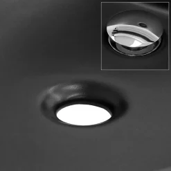Lavabo en ceramique noir mat vasque a poser ronde pour salle de bain 280x150 mm