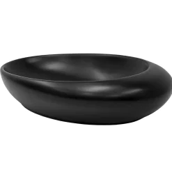 Lavabo en ceramique noir mat vasque a poser pour salle de bain 585x375x145 mm