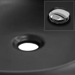 Lavabo en ceramique noir mat vasque a poser pour salle de bain 585x375x145 mm
