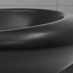 Lavabo en ceramique noir mat vasque a poser pour salle de bain 585x375x145 mm