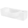Lavabo en ceramique ovale blanc Evier avec trou pour robinet a droite 445x225 mm