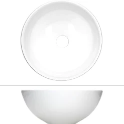 Lavabo en ceramique pour salle de bain lavabo a poser forme ronde 28x11,6 cm