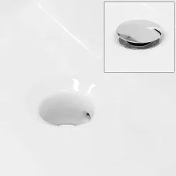 Lavabo en céramique blanc avec garniture de vidage vasque à poser 415 x 360 mm