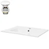 Lavabo en céramique blanc avec garniture de vidage et trop-plein 610x165x460 mm