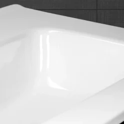 Lavabo en céramique blanc avec garniture de vidage et trop-plein 610x165x460 mm