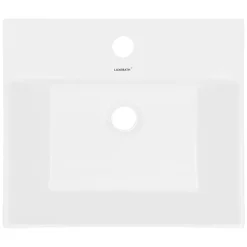 Lavabo en céramique blanc avec garniture de vidage vasque à poser 515 x 360 mm