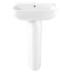 Lavabo en céramique, blanc, l.55 cm Teesta GoodHome