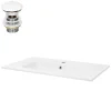 Lavabo en céramique blanc avec garniture de vidage et trop-plein